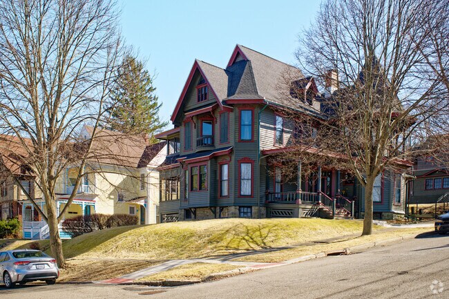 Some 19th century Queen Anne homes in Corning sit along hilly residentail streets and typically sell for around $600,000.