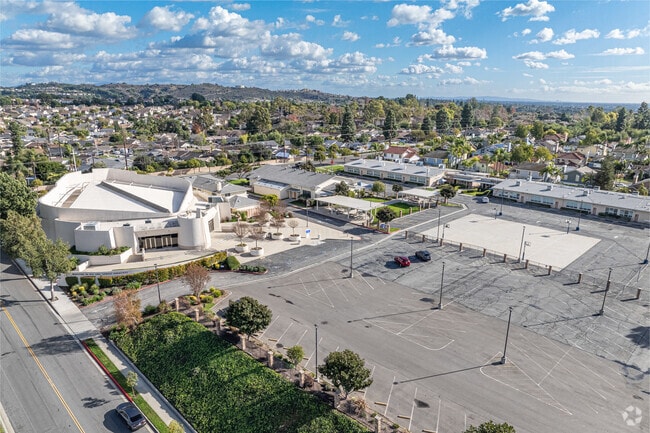 The parking lot and courts at Beatitudes Of Our Lord Elementary School in La Mirada