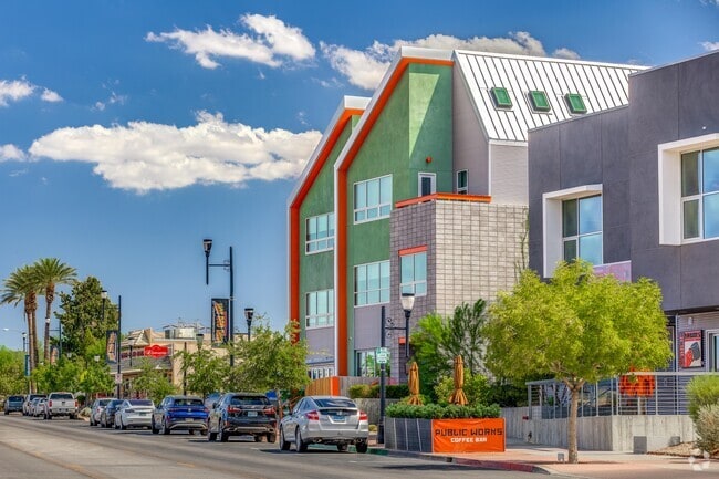 Main Street in the Water Street District just two miles from neighboring Black Mountain, Nevada.