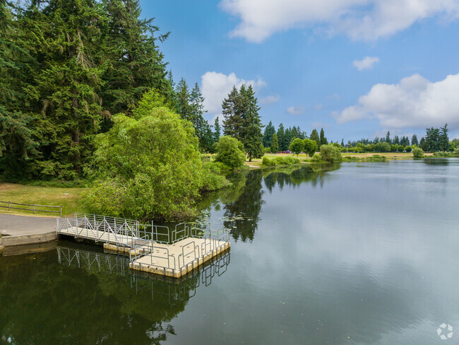 The fishing pier at Bradley Lake Park in South Hill is usually busy with fishermen.