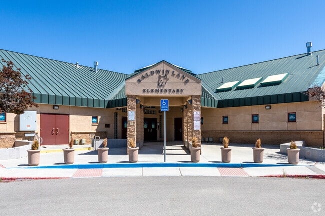 Enter Baldwin Lane Elementary School in Big Bear City through its welcoming entrance.
