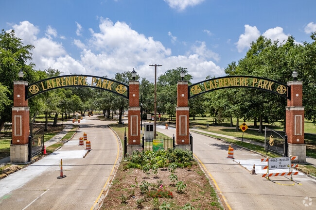 Lafreniere Park spans 155 acres in Airline Park, offering lush green spaces and gardens.