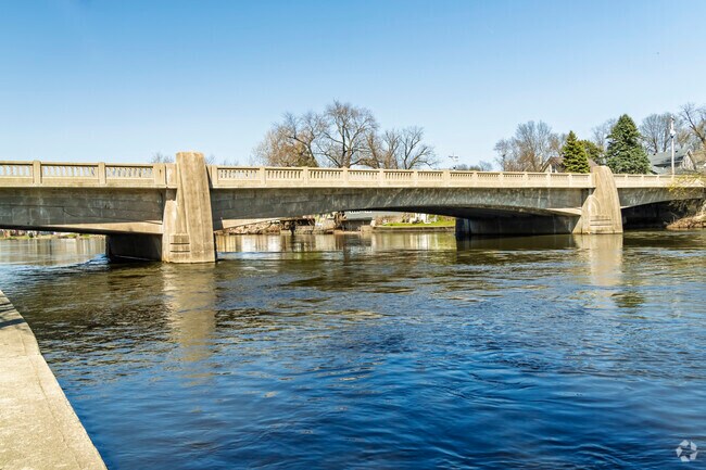 The Bridge Street bridge connects the South Shore-Bridge Street to Elkhart General Hospital.