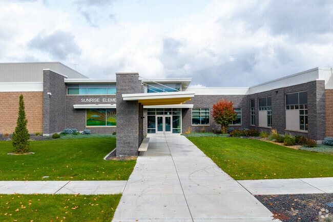 Sunrise Elementary offers an updated building with a large campus for its students.