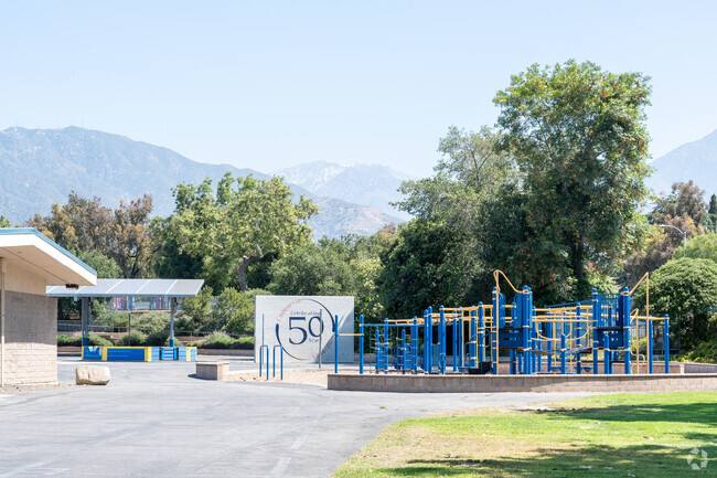 Back play area at Chaparral Elementary School in Claremont.