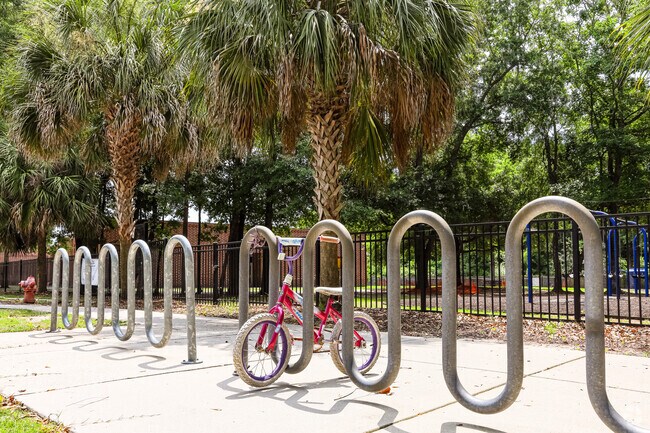 A bike rack at Mamie Whitesides Elementary School in Mount Pleasant, S.C.