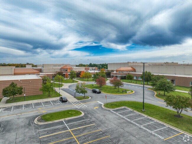 Crown Point High Schools entrance is very welcoming.