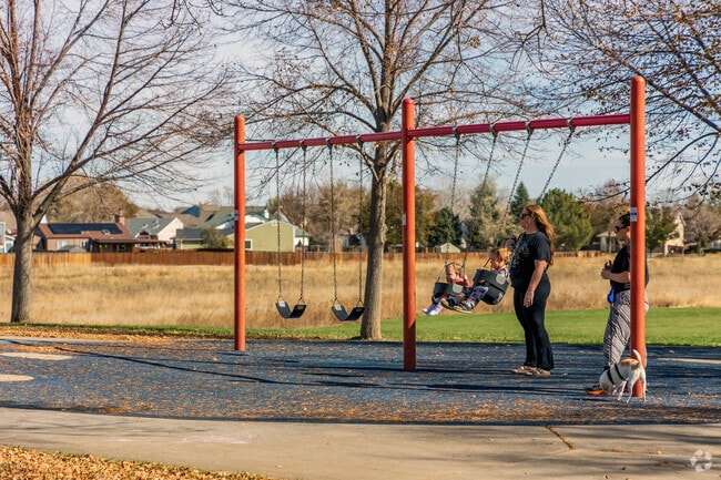 Kids love the swing sets at Sherwood Park near Church Ranch.