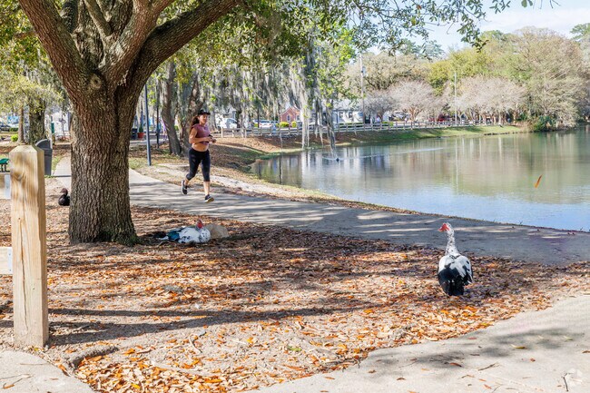 An afternoon jog around Lake Ella Dog Walk is both fun and beautiful in Midtown West.