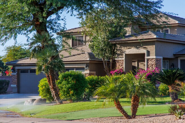 Beautiful greenery surrounds homes in Gateway Ranch, creating a serene suburban vibe.