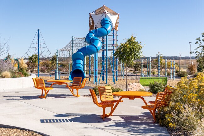 The giant slide at Cobblestone Ranch Park is popular with the local kids.