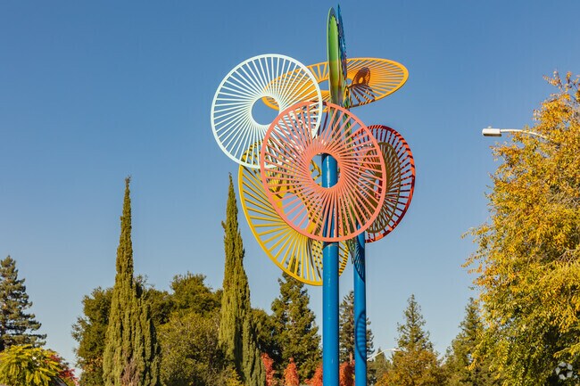 Ellen Fletcher Middle School features creative art pieces.