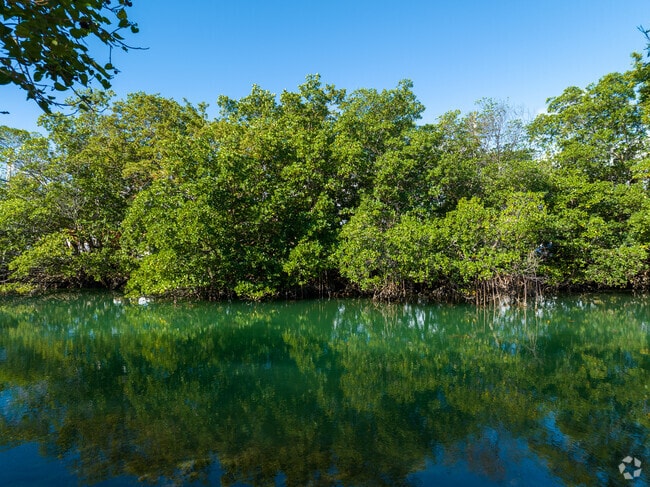 A canal running through the center of the island ensures waterfront views.