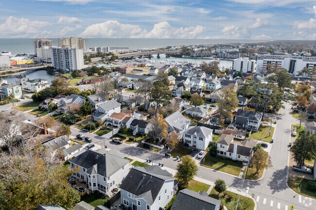 An aerial image of the Shadowlawn neighborhood of Virginia Beach.