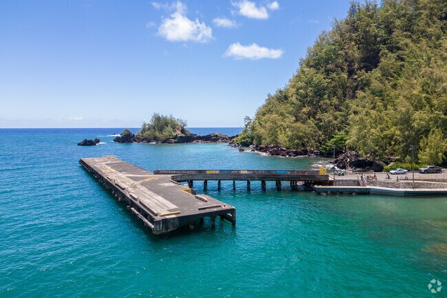 Hana Pier lies in Hana Bay.