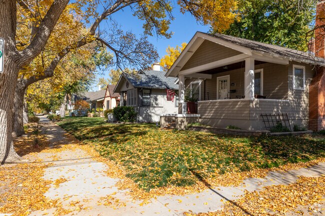 Smaller homes with covered porches are in the Middle Shooks Run neighborhood.
