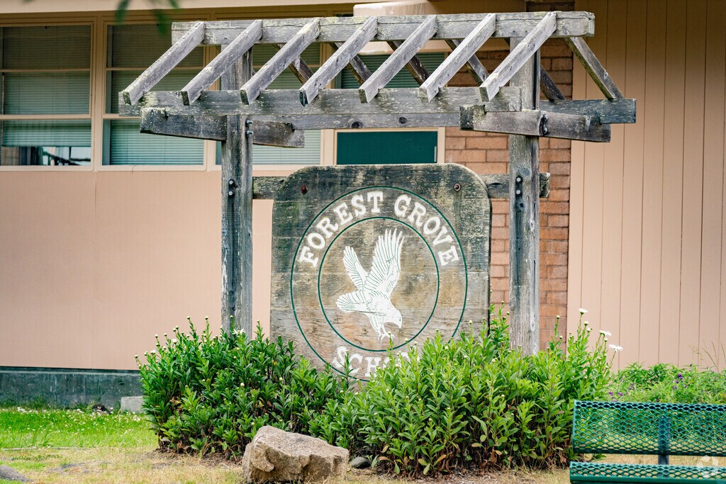 Forest Grove Elementary School sign in Pacific Grove, California.