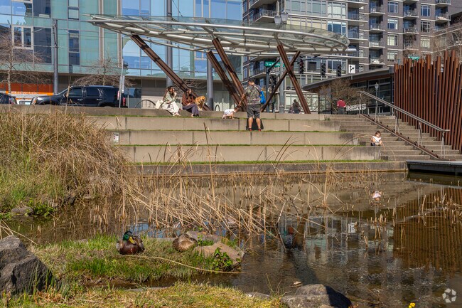 Relax and watch the ducks on the steps of Tanner Springs Park in The Pearl District.