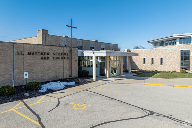 The entrance at St. Matthew School.