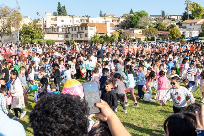 Hundreds of kids ran to gather eggs at Monterey Parks annual egg hunt.