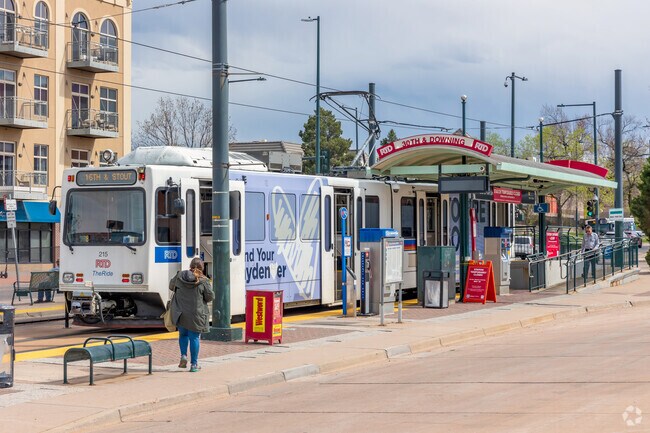 Residents can catch the light rail at the 30th and Downing Station, about a mile west.