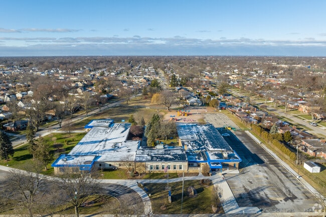 Aerial view of Ardmore Elementary School.