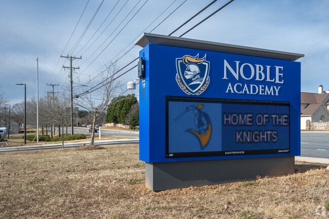 You can stay up to date on the latest info from the sign in front of Noble Academy.