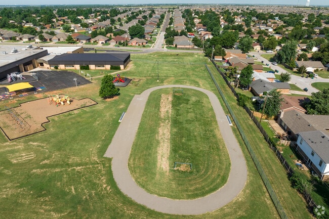 Northridge Elementary School offers a track for students to walk, run, and race.