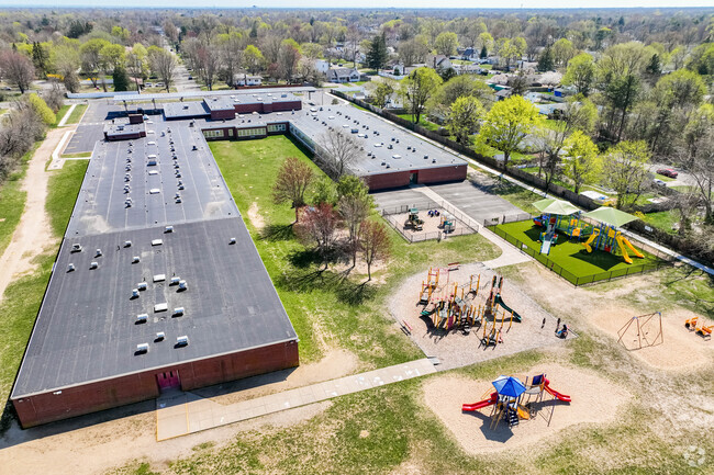 A Birds Eye View of Hemlock Park Elementary School in North Bay Shore.