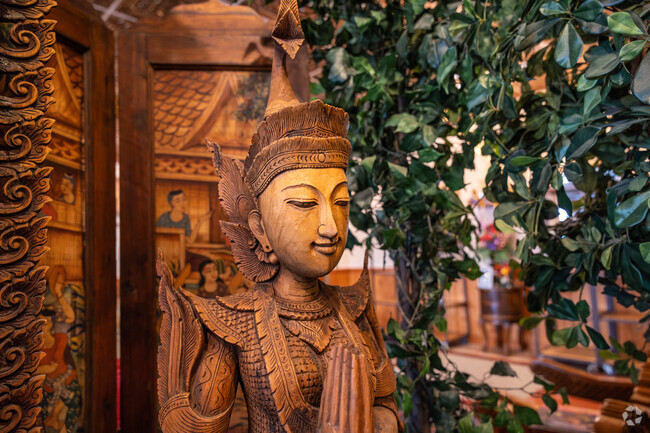 Experience the traditional Thai decor at Bahn Thai near Weeks Field.