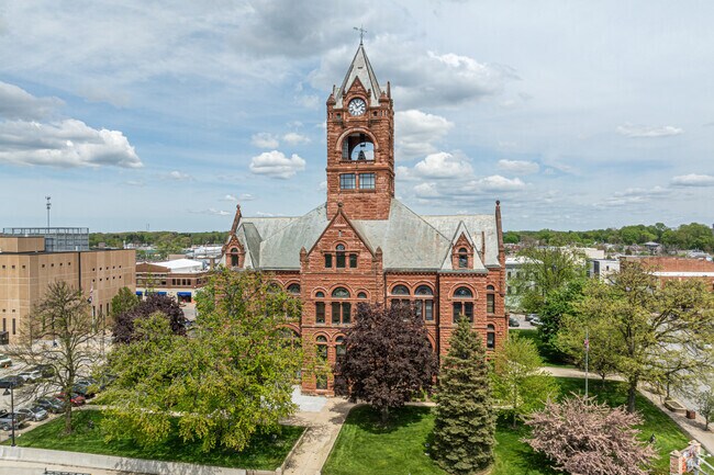 The La Porte County Courthouse was built in the 1890s, and is located in the center of downtown.