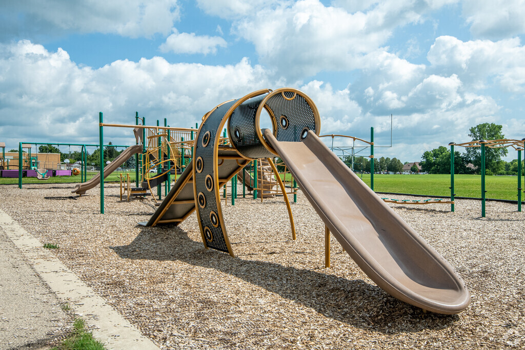 The playground at Heritage Elementary School in Waunakee has no lack of equipment.