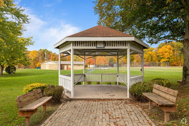 Sit and rest under the gazebo at the David Tod Memorial Park in Girard, OH.