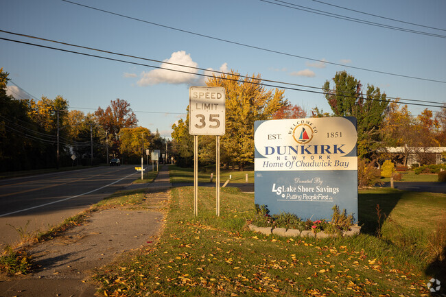 As residents and visitors drive into Dunkirk they are welcomed with a beautiful sign,
