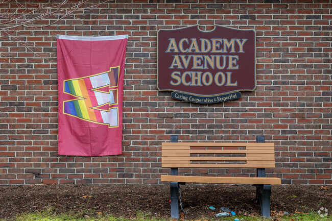 An impressive sign greets you as you enter Academy Avenue Elementary School in Weymouth.