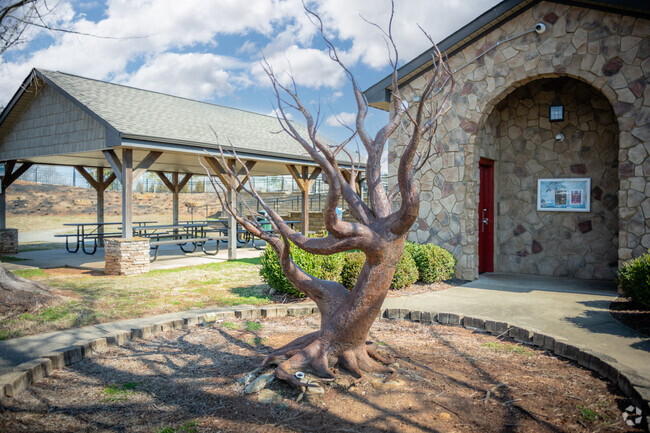 There is a creative sculpture of a tree near the entrance of Stoneledge Park in Duncan.