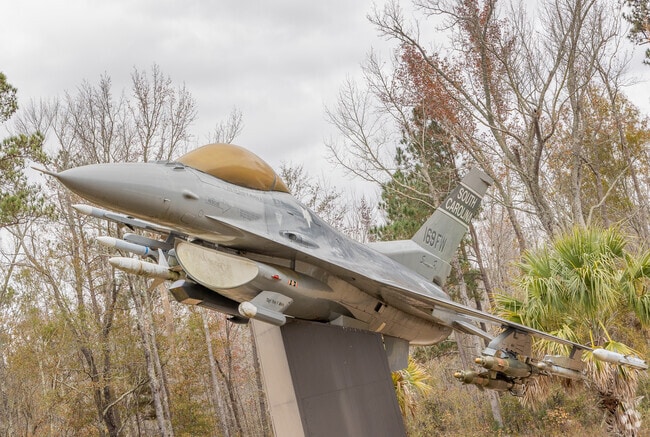 McEntire JNGB is home to the 169th Fighter Wing and is 15 miles east of Columbia.