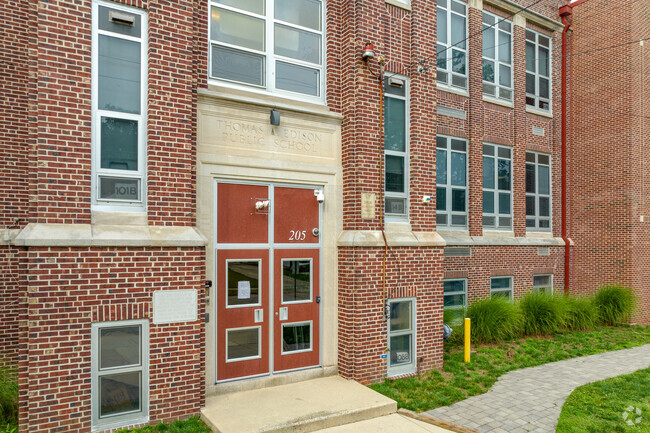 Entrance to Thomas A. Edison Elementary School in Haddon Township, New Jersey.