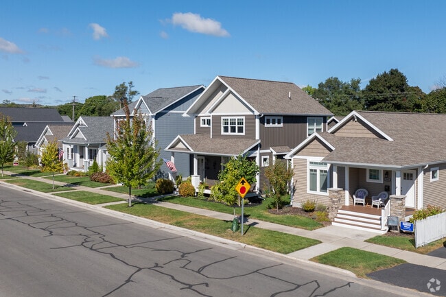 The further away from downtown Traverse City, the smaller and newer the homes.