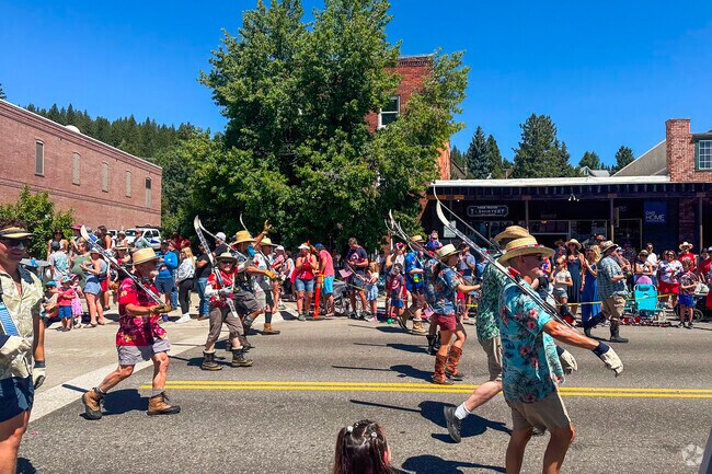 The Historic Truckee 4th of July Parade wouldn't be complete without the marching ski bum crew.