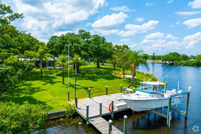 Waterfront homes in River Park feature private docks for enjoying the waterways.