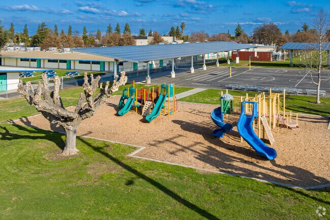 Students have several clean area to play at Global Learning Charter School in Visalia.