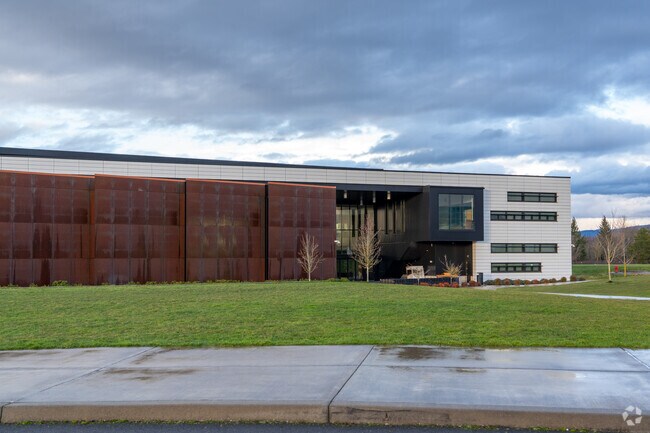 Grassy area in front of Discovery High School.