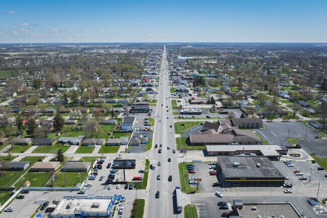 McGalliard Road offers many commercial stores and franchise restaurants to Northview residents.