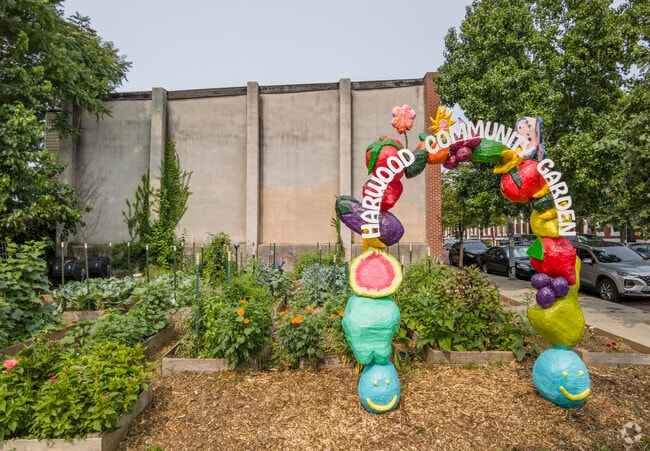 Harwood's community garden is a source of neighborhood pride.
