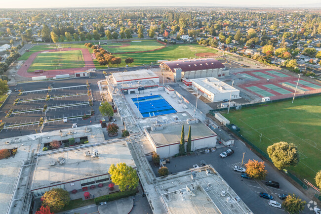 Lodi High School has a swimming pool and tennis courts and great sports fields.