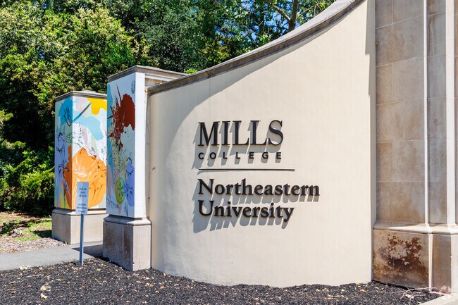 Maxwell Park is bordered by Mills College at Northeastern University,