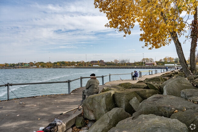 Fishing enthusiasts from St. Clair-Superior can utilize the pier at Lakefront Reservation.