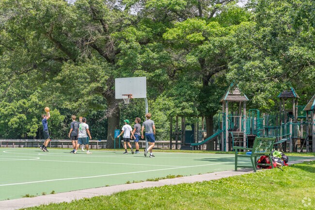 Normandale Park has a basketball court for people to enjoy.