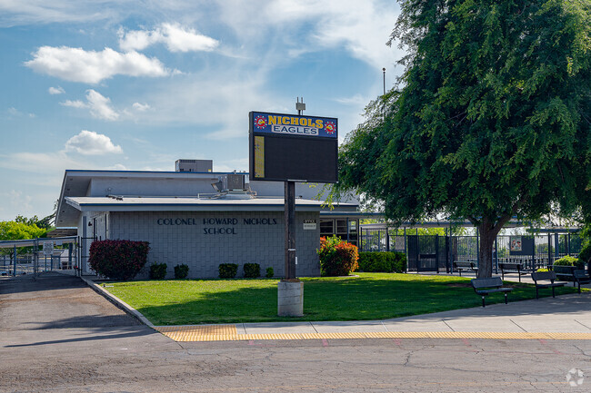 The sign at Colonel Howard Nichols weclomes students and parents alike.